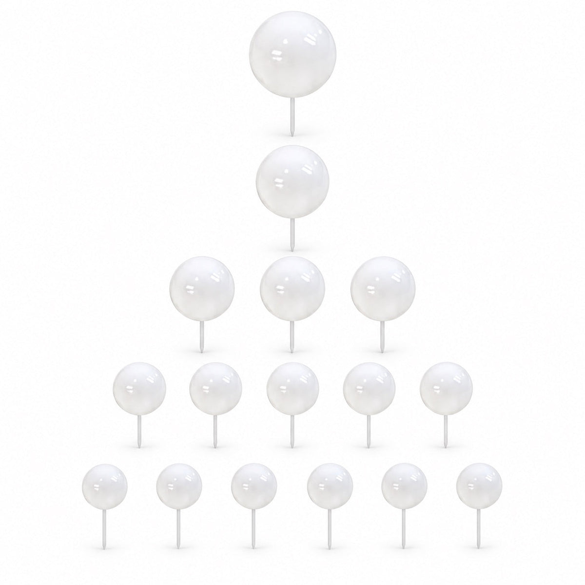 Tortendeko Kugeln Weiss – Cake Topper Set / 16-teilig - Tortendekoration Sugar Sweet Kitchen