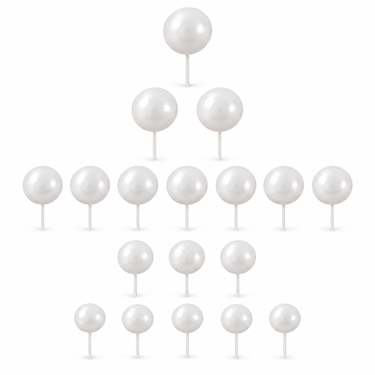 Tortendeko Kugeln Weiss Matt – Cake Topper Set / 18-teilig - Tortendekoration Sugar Sweet Kitchen