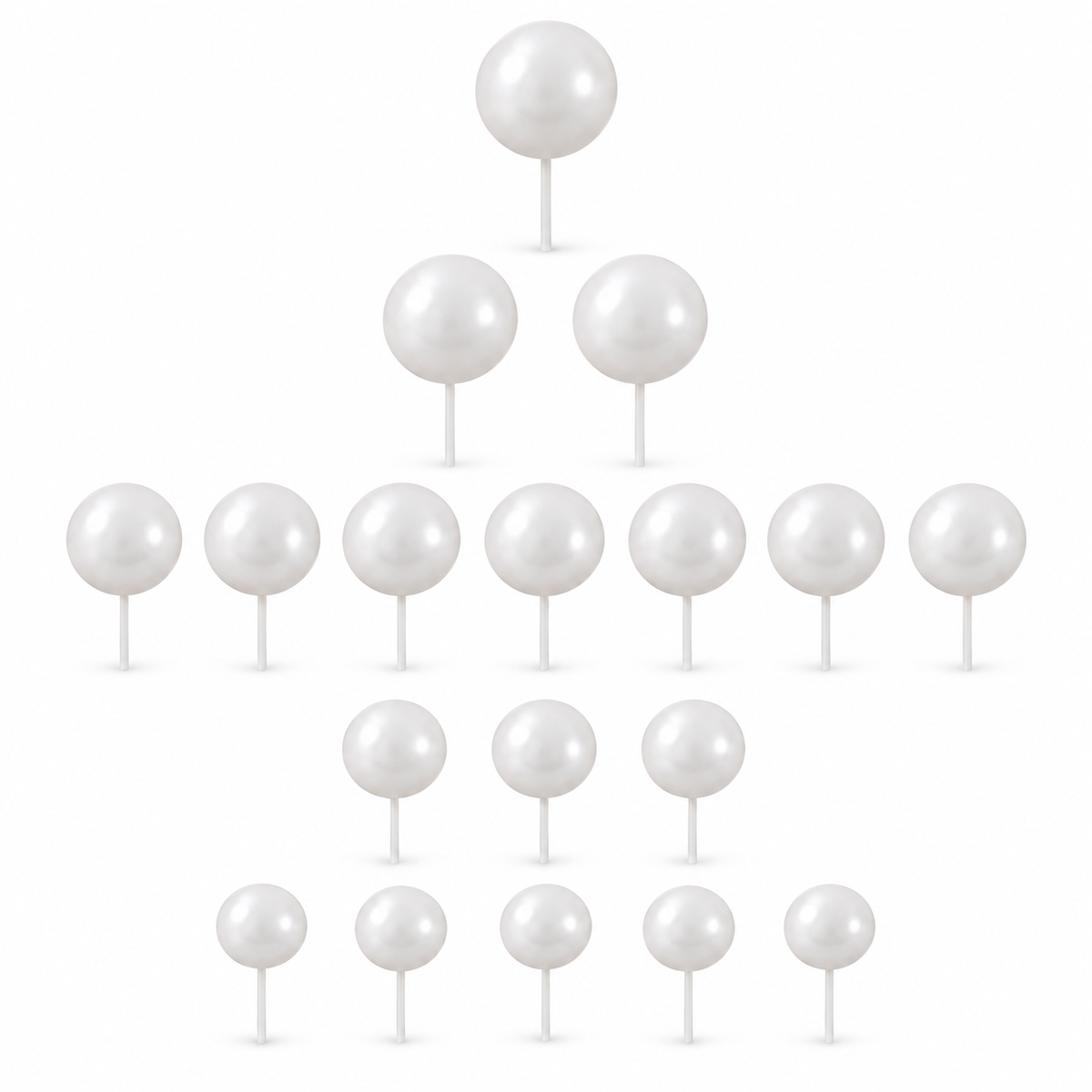 Tortendeko Kugeln Weiss Matt – Cake Topper Set / 18-teilig - Tortendekoration Sugar Sweet Kitchen