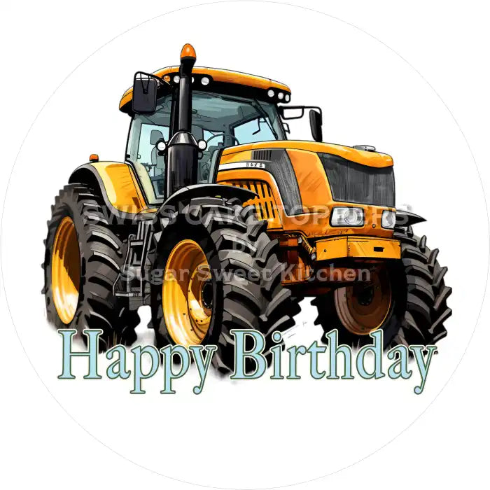 Tortenaufleger Geburtstag Traktor 01 - essbar & personalisierbar - Fondant- Torten- Cupcakeaufleger Sugar Sweet Kitchen