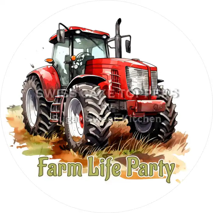 Tortenaufleger Geburtstag Traktor 03 - essbar & personalisierbar - Fondant- Torten- Cupcakeaufleger Sugar Sweet Kitchen