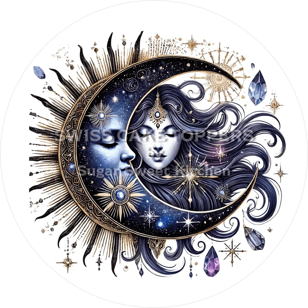 Traumhafter Mond-Tortenaufleger22 - personalisierbar - Fondant- Torten- & Cupcakeaufleger Sugar Sweet Kitchen