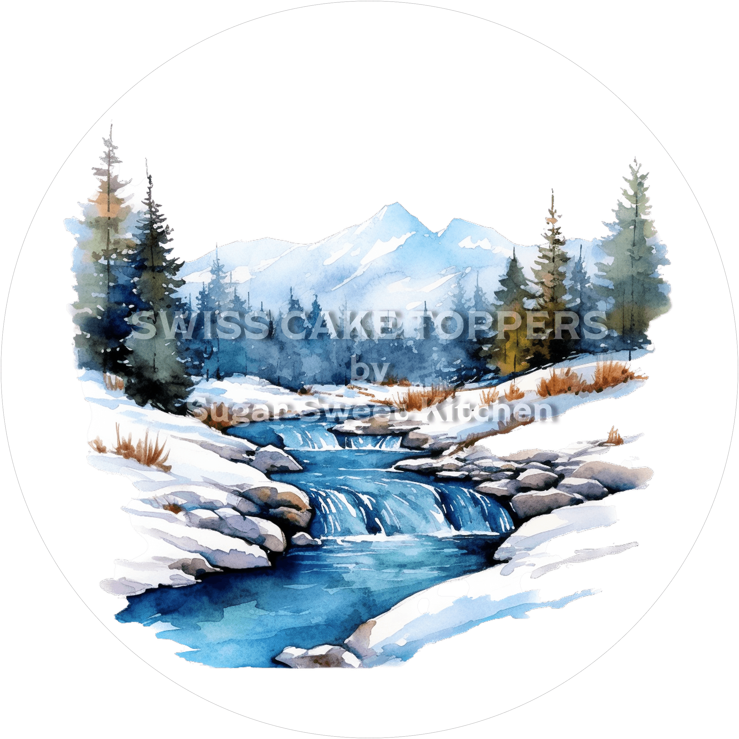 Traumhafter Tortenaufleger mit Seen- & Flussmotiven5 - personalisierbar - Fondant- Torten- Cupcakeaufleger Sugar Sweet