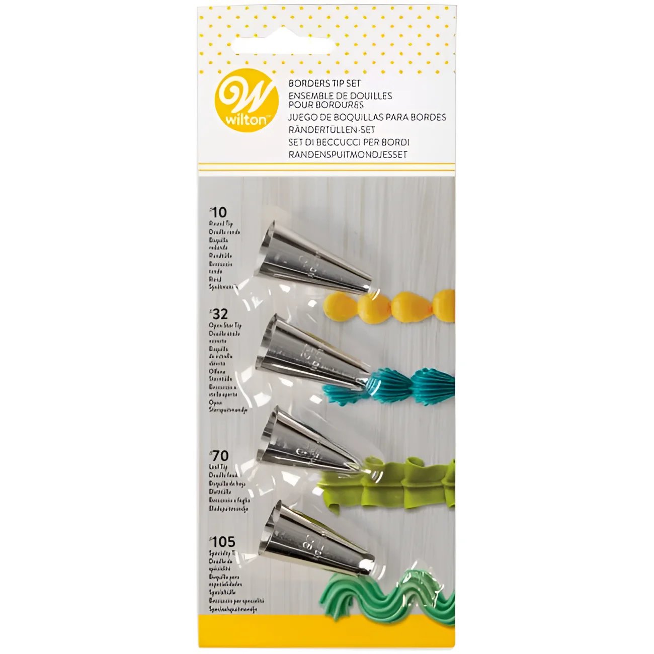 Tüllen Set für Randdekorationen Wilton / 4Stk - Tortendekoration Sugar Sweet Kitchen