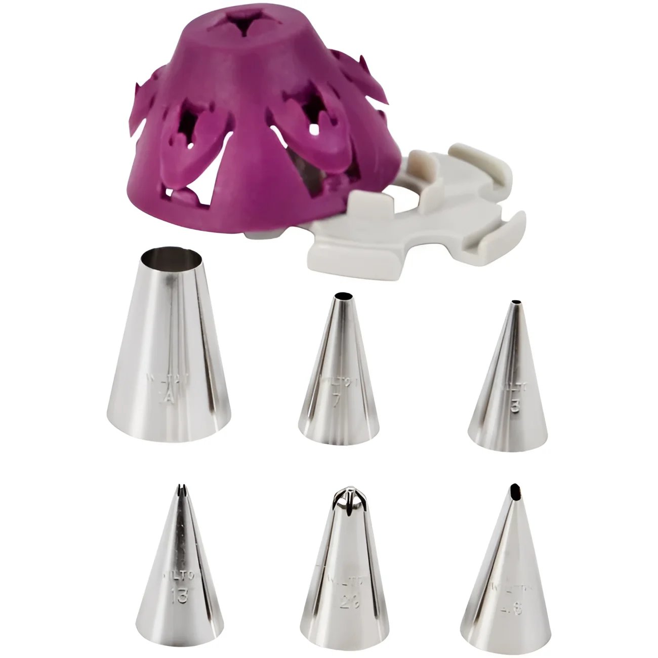 Tüllenset mit Silikonhalter Wilton / 7tlg - Tortendekoration Sugar Sweet Kitchen