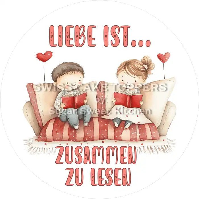 Valentins- Tortenaufleger Love28 - personalisierbar - Fondant- Torten- & Cupcakeaufleger Sugar Sweet Kitchen