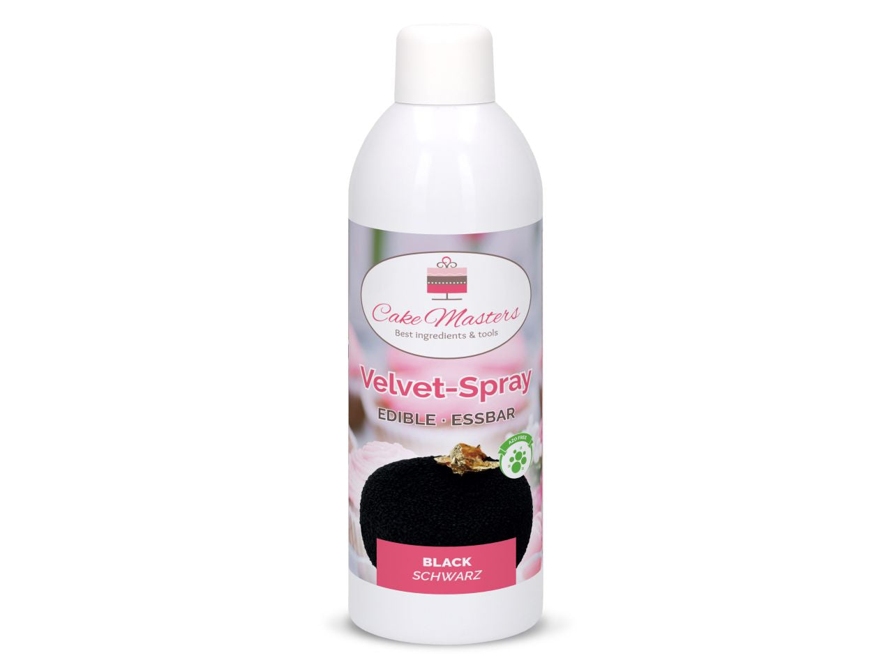 Velvet-Spray essbar Profiqualität schwarz / 400g - Lebensmittelfarben Sugar Sweet Kitchen