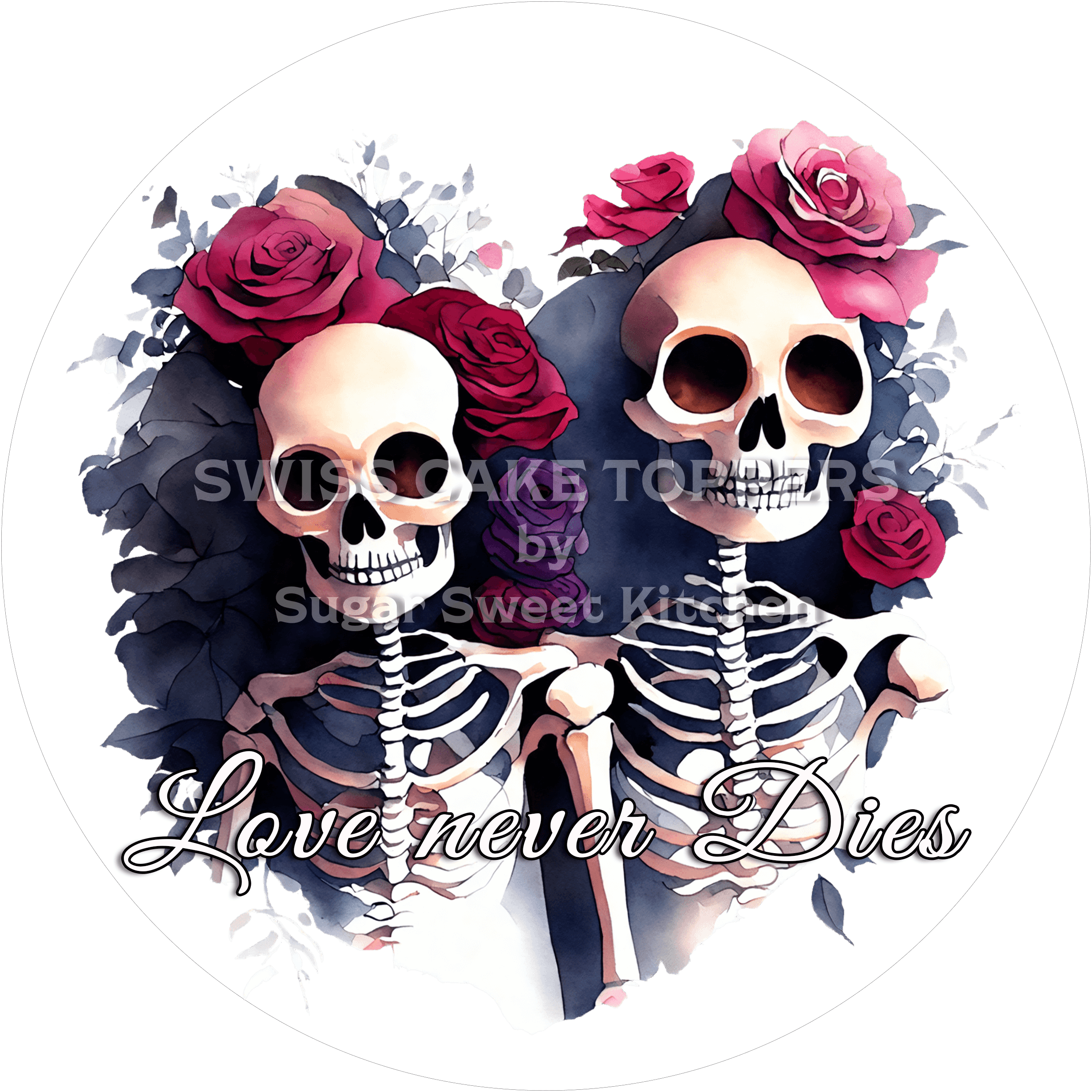 Wedding Vibes Tortenaufleger ’ewige Liebe’ - personalisierbar - Fondant- Torten- & Cupcakeaufleger Sugar Sweet Kitchen