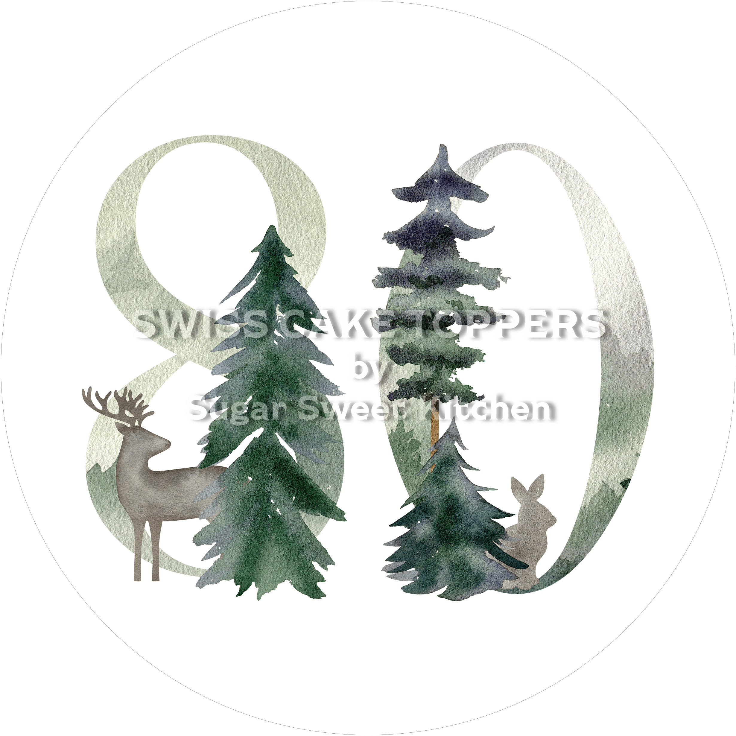 Wilderness Tortenaufleger mit Zahlen - personalisiert - Fondant- Torten- & Cupcakeaufleger Sugar Sweet Kitchen