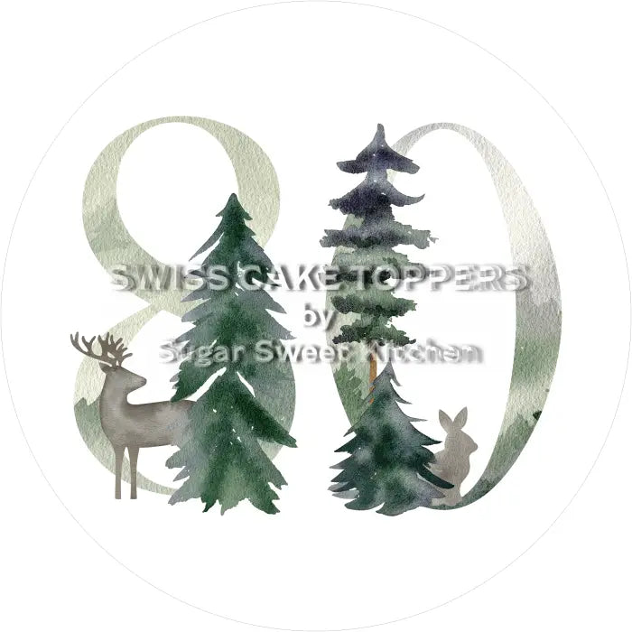Wilderness Tortenaufleger mit Zahlen - essbar & personalisiert - Fondant- Torten- Cupcakeaufleger Sugar Sweet Kitchen