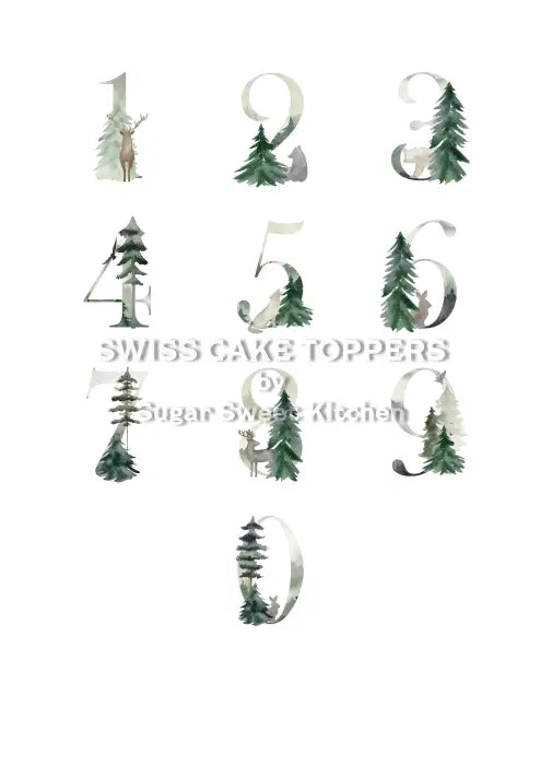 Wilderness Tortenaufleger mit Zahlen - essbar & personalisiert - Fondant- Torten- Cupcakeaufleger Sugar Sweet Kitchen
