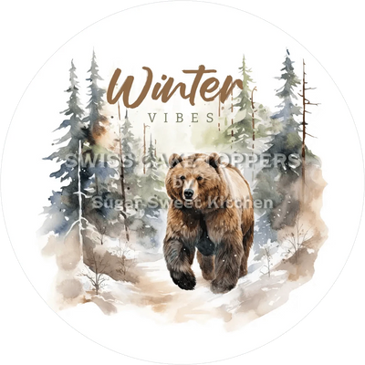 Winter Vibes-Tortenaufleger4 - personalisierbar