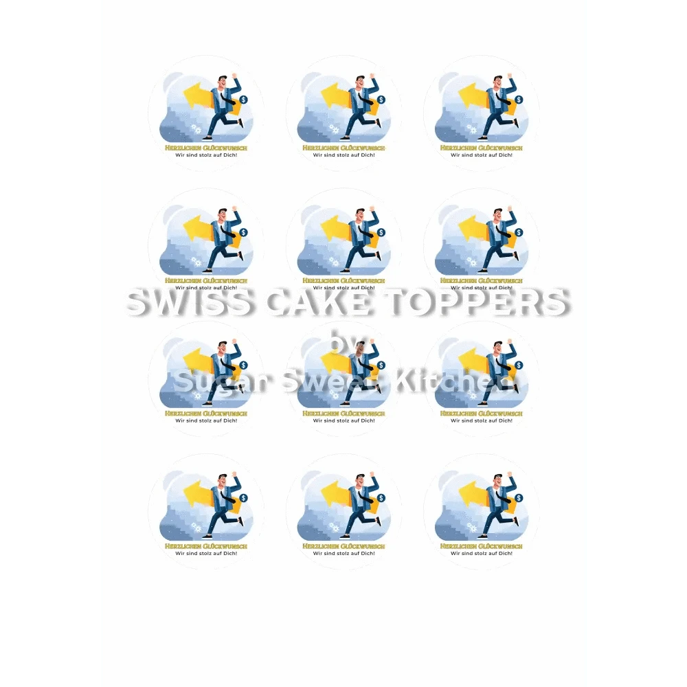 Wir sind stolz auf dich-Tortenaufleger - Fondant- Torten- & Cupcakeaufleger Sugar Sweet Kitchen