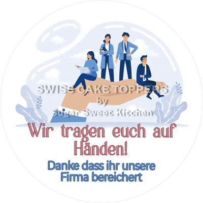 Wir tragen euch auf Händen-Tortenaufleger