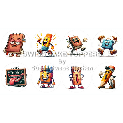 Witzige School-Cupcakes- & Dessertaufleger2 - personalisierbar