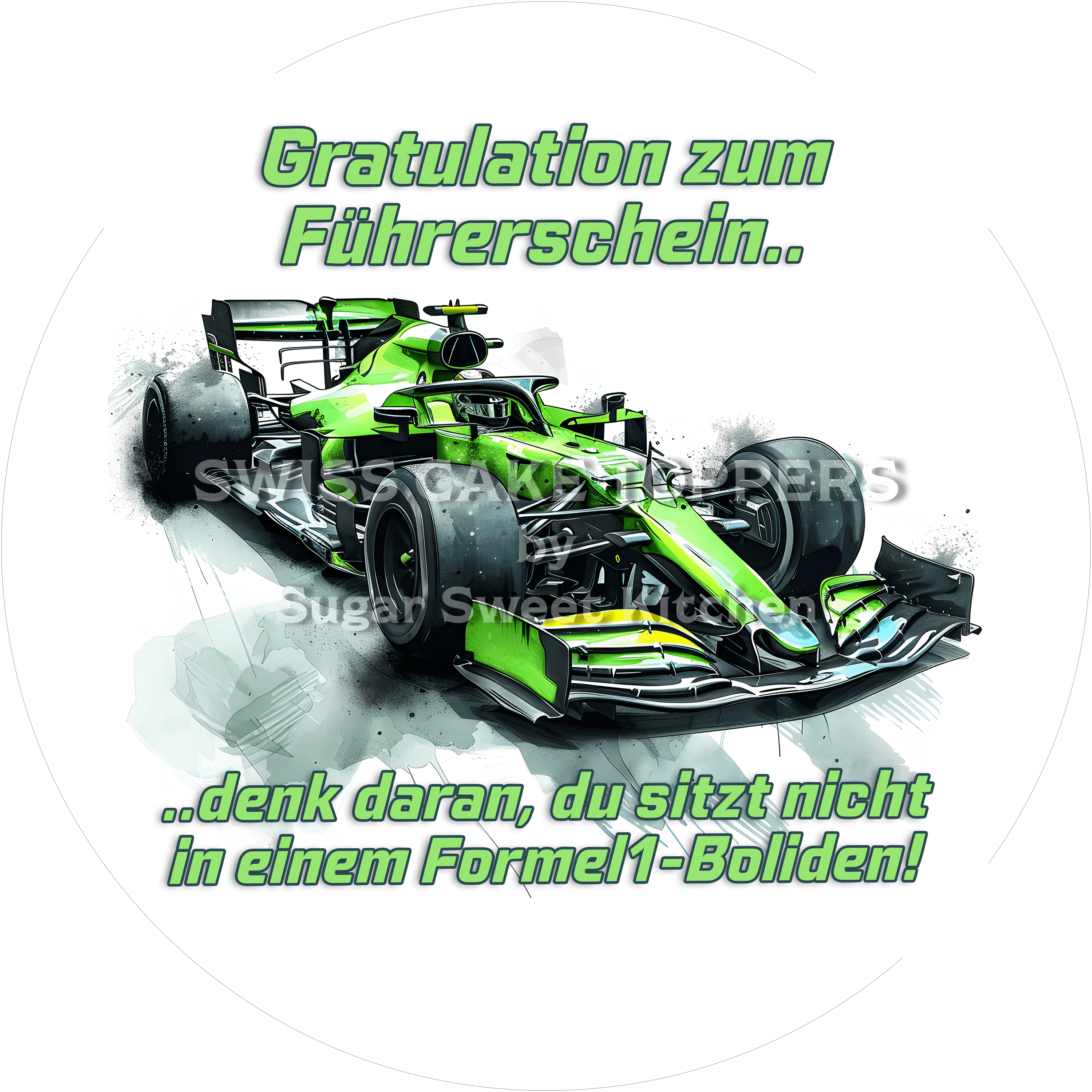 Witziger Auto-Führerschein-Tortenaufleger6 - personalisierbar - Fondant- Torten- & Cupcakeaufleger Sugar Sweet Kitchen