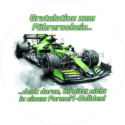 Witziger Auto-Führerschein-Tortenaufleger6 -  personalisierbar