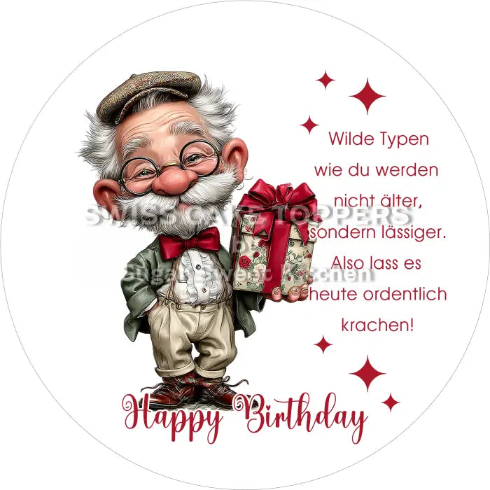 Tortenaufleger Geburtstag lustig 07 – essbar & personalisierbar - Fondant- Torten- Cupcakeaufleger Sugar Sweet Kitchen