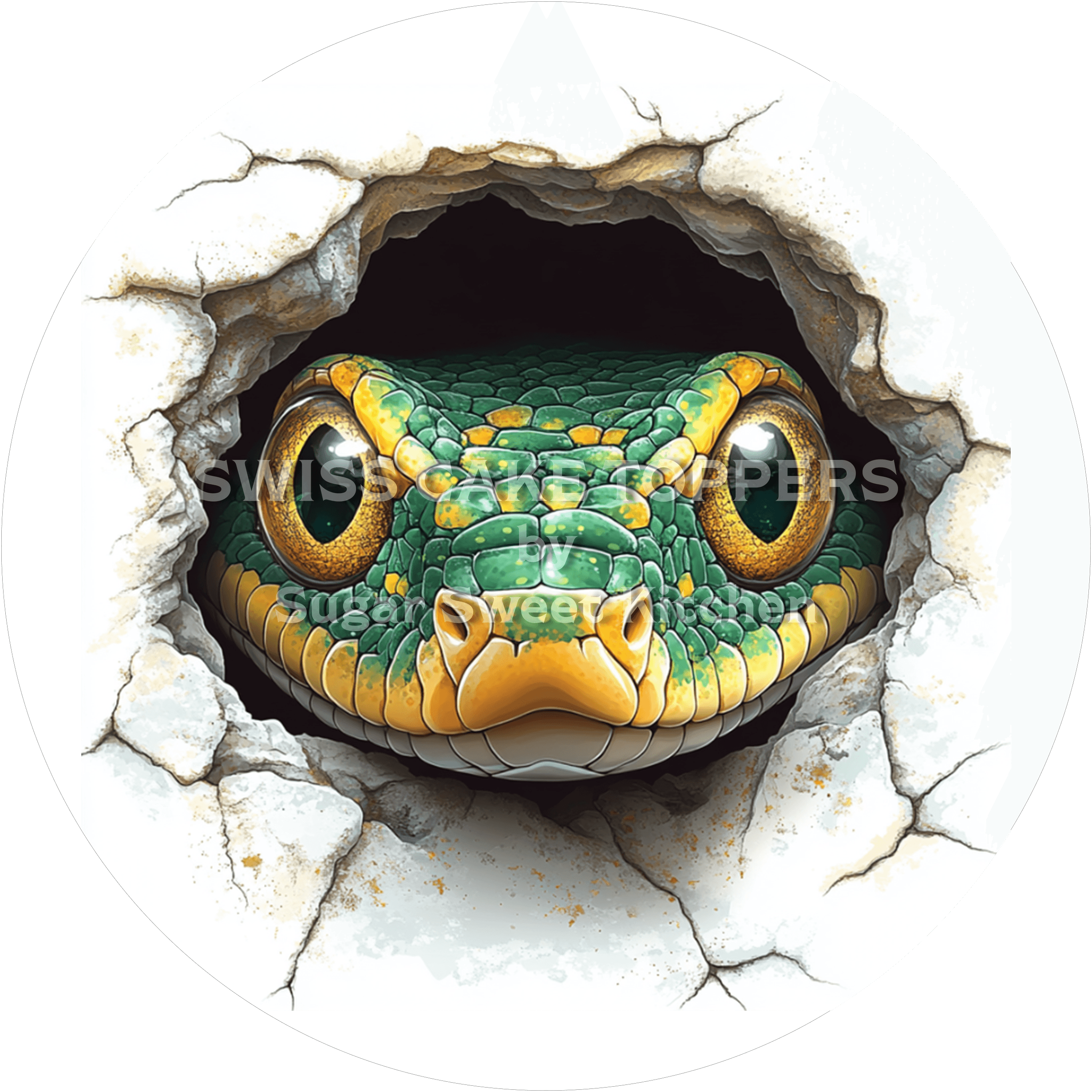 Witziger Schlangen-Tortenaufleger7 - personalisierbar - Fondant- Torten- & Cupcakeaufleger Sugar Sweet Kitchen