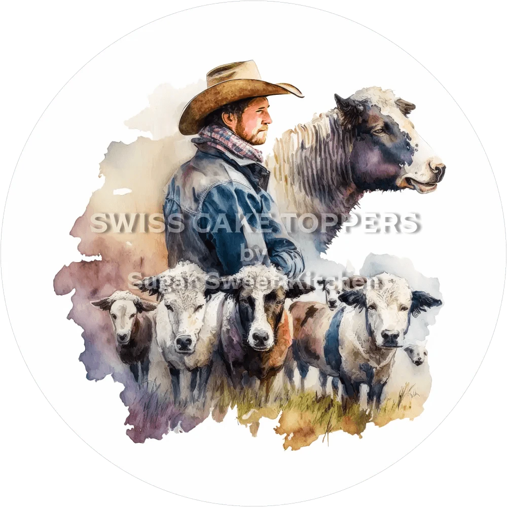 Working Cowboy-Tortenaufleger16 - personalisierbar - Fondant- Torten- & Cupcakeaufleger Sugar Sweet Kitchen