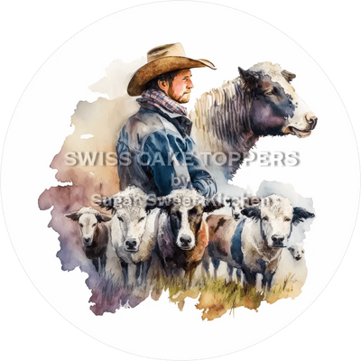 Working Cowboy-Tortenaufleger16 - personalisierbar