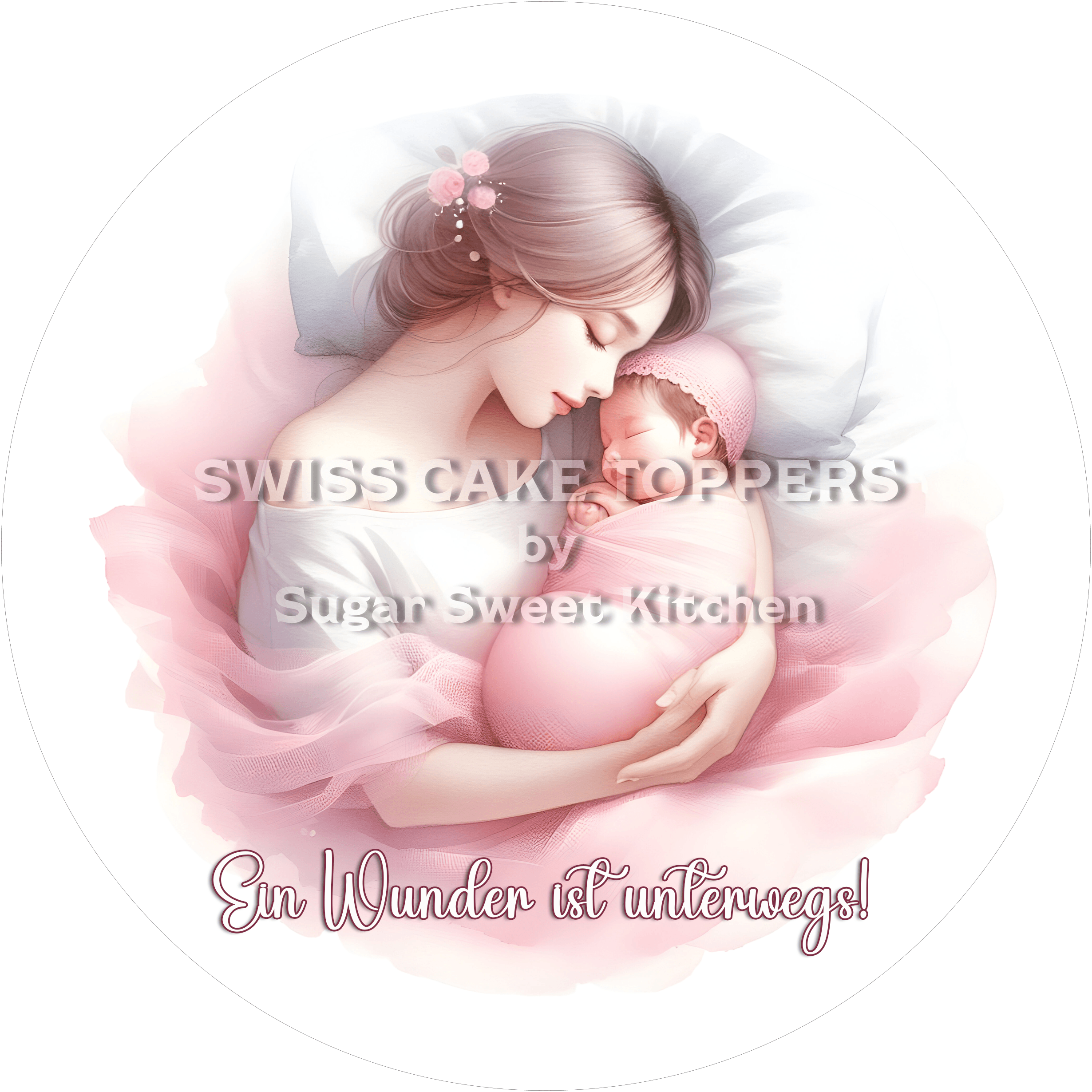 Wunderschöner Baby-News-Tortenaufleger1 - personalisierbar - Fondant- Torten- & Cupcakeaufleger Sugar Sweet Kitchen