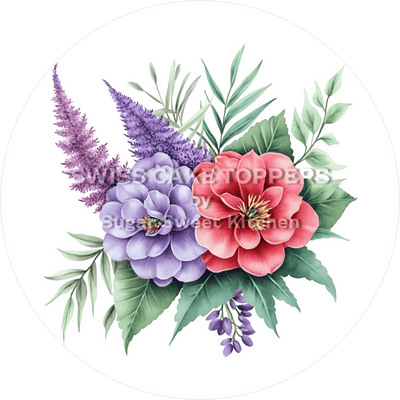 Wunderschöner Blumen-Tortenaufleger14 - personalisierbar