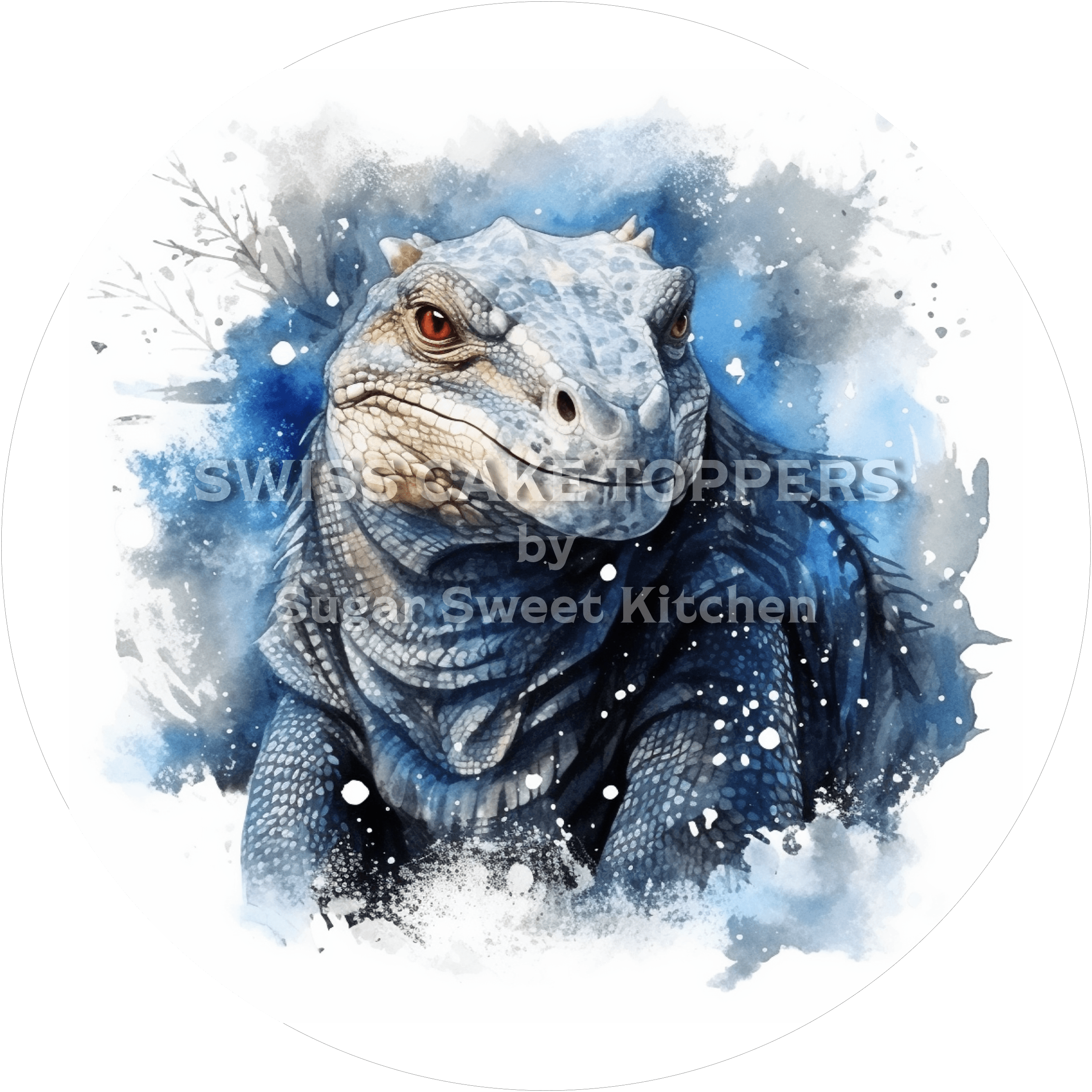 Wunderschöner Echsen-Tortenaufleger9 - personalisierbar - Fondant- Torten- & Cupcakeaufleger Sugar Sweet Kitchen