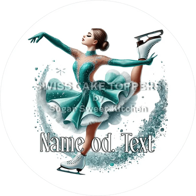 Wunderschöner Eiskunstlauf-Tortenaufleger3 mit Name od. Text