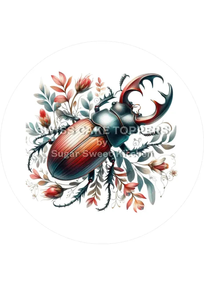 Wunderschöner Käfer-Tortenaufleger6 - personalisierbar - Fondant- Torten- & Cupcakeaufleger Sugar Sweet Kitchen