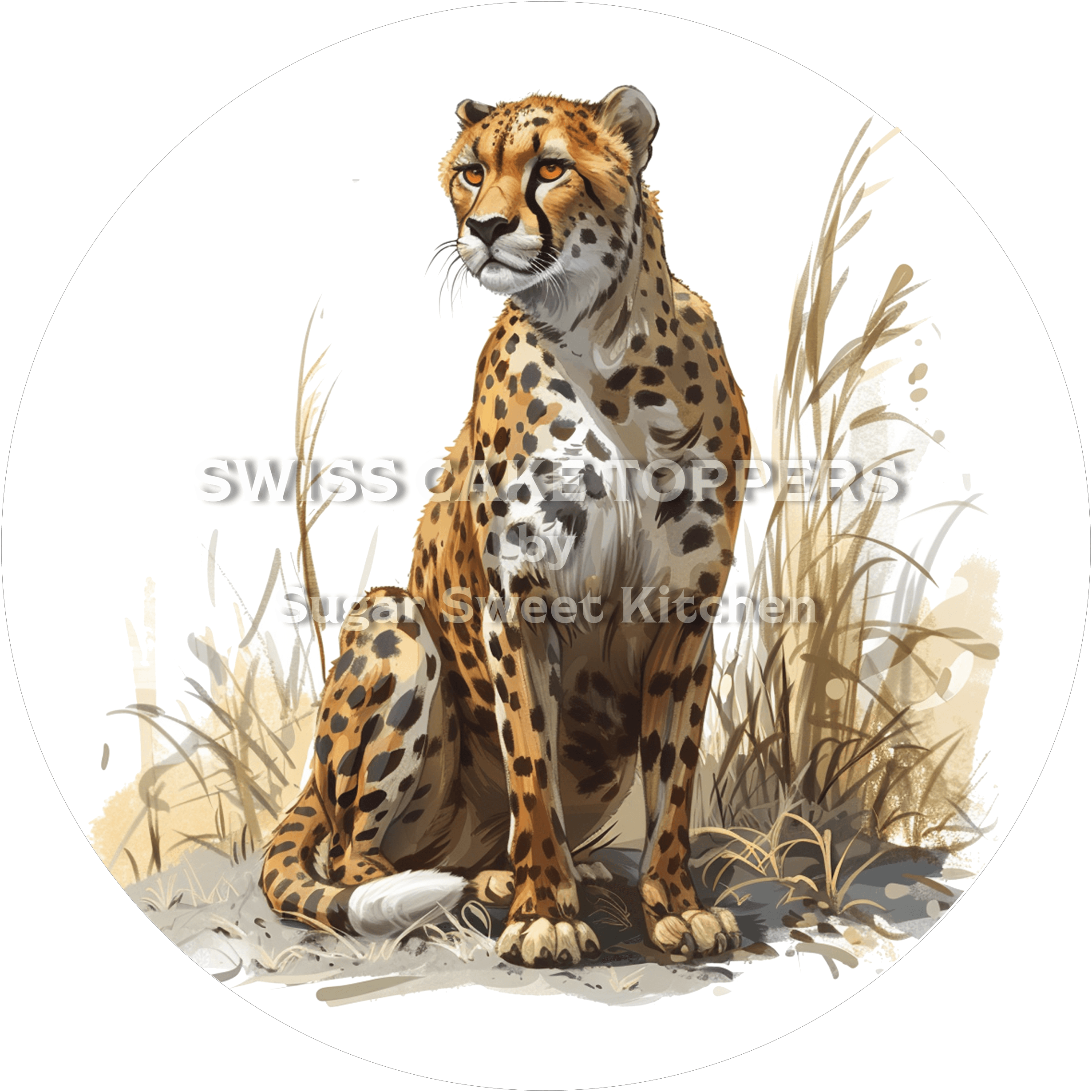 Wunderschöner Leoparden-Tortenaufleger2 - personalisierbar - Fondant- Torten- & Cupcakeaufleger Sugar Sweet Kitchen