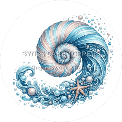 Wunderschöner Muschel-Tortenaufleger3- personalisierbar