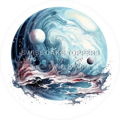 Wunderschöner Planeten-Tortenaufleger7 - personalisierbar