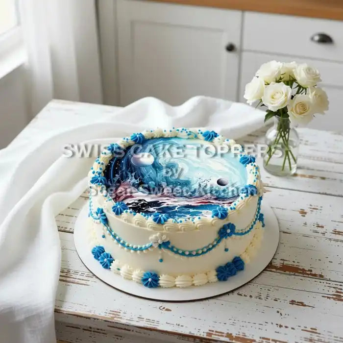 Wunderschöner Planeten-Tortenaufleger7 - personalisierbar - Fondant- Torten- & Cupcakeaufleger Sugar Sweet Kitchen