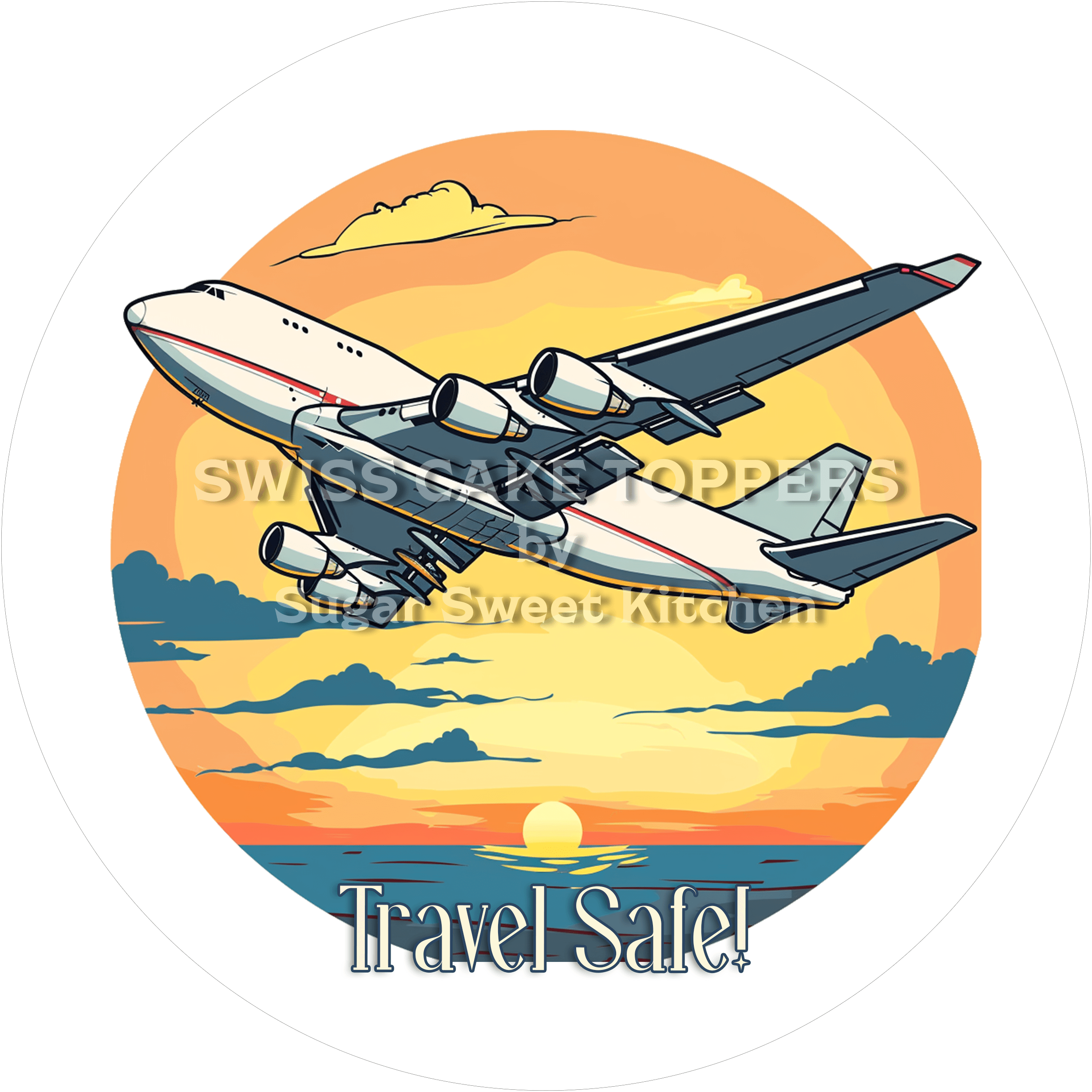 Wunderschöner Reise-Tortenaufleger10 - personalisierbar - Fondant- Torten- & Cupcakeaufleger Sugar Sweet Kitchen