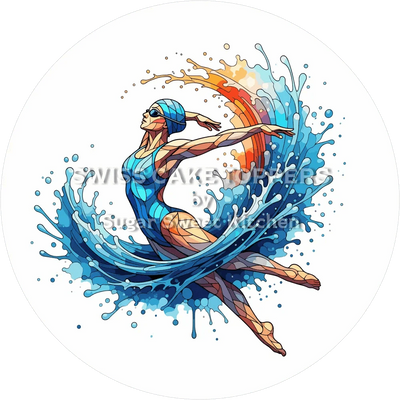 Wunderschöner Schwimmer-Tortenaufleger7 -  personalisierbar