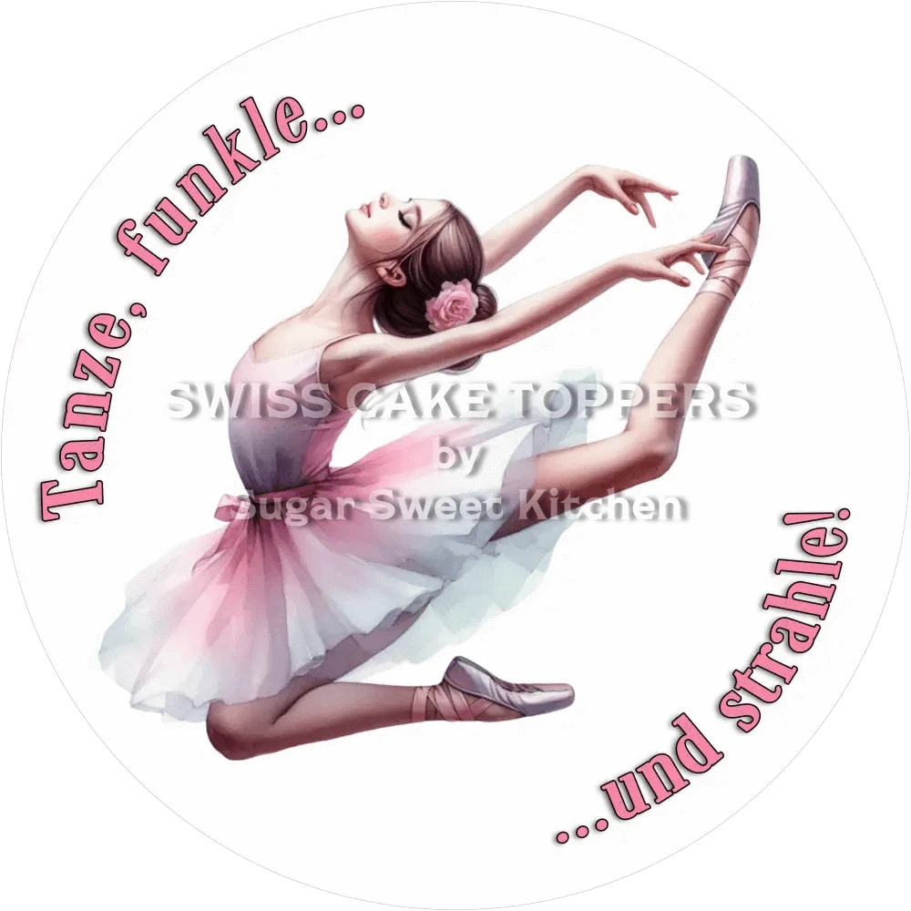 Wunderschöner Tanz-Tortenaufleger9 - personalisierbar - Fondant- Torten- & Cupcakeaufleger Sugar Sweet Kitchen