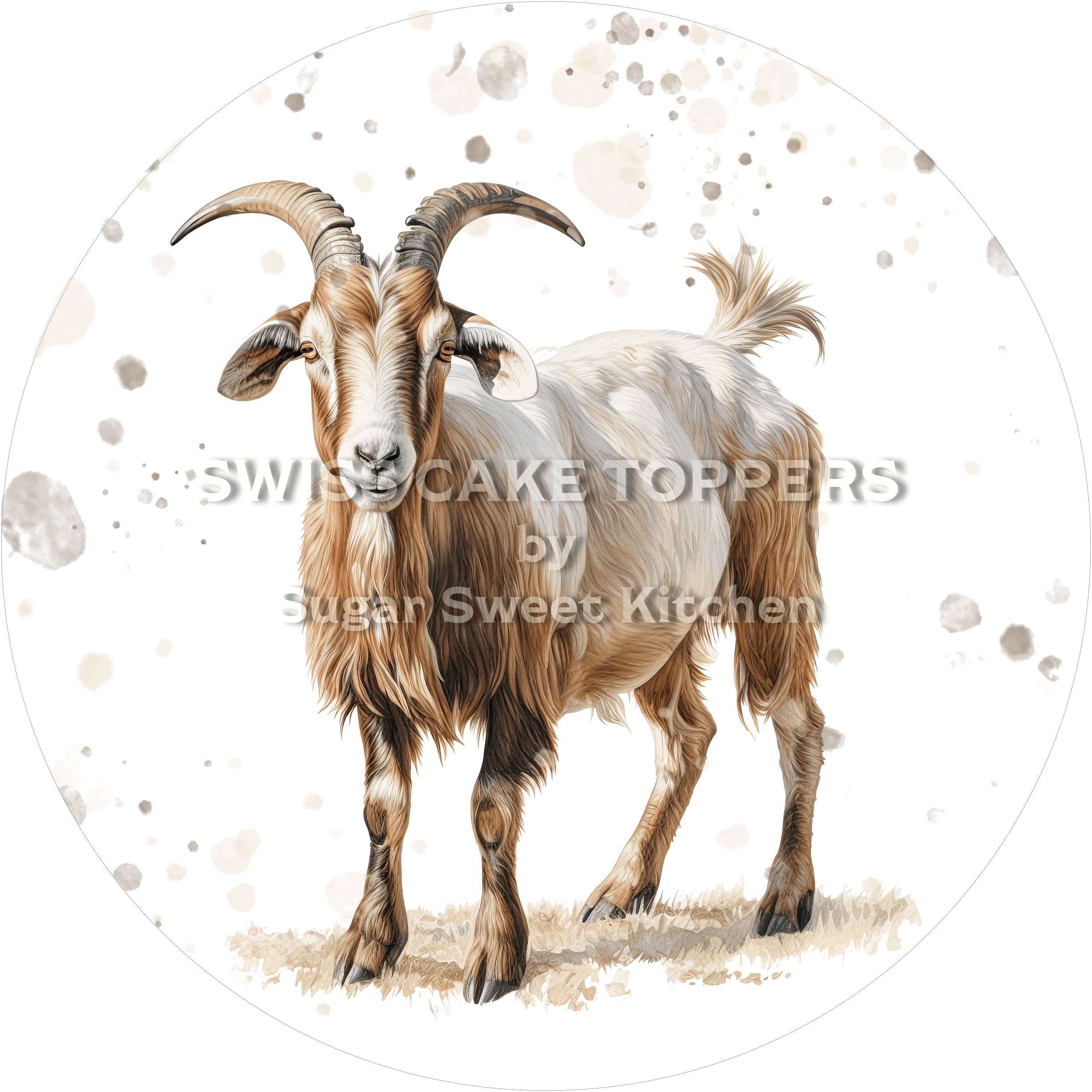 Wunderschöner Ziegen-Tortenaufleger2 - personalisierbar - Fondant- Torten- & Cupcakeaufleger Sugar Sweet Kitchen
