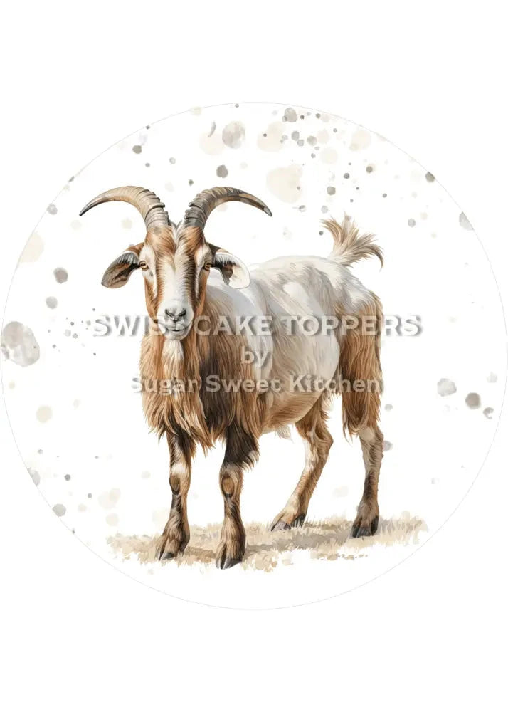 Wunderschöner Ziegen-Tortenaufleger2 - personalisierbar - Fondant- Torten- & Cupcakeaufleger Sugar Sweet Kitchen