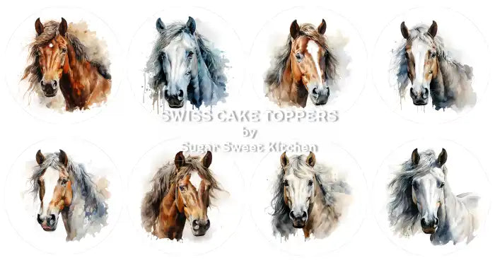 Wundervolle Pferde-Cupcakes- & Dessertaufleger5 - personalisierbar - Fondant- Torten- Cupcakeaufleger Sugar Sweet