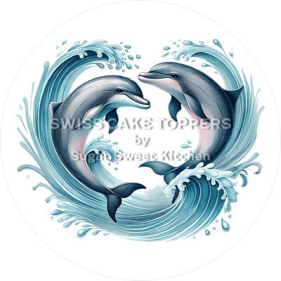 Wundervoller Delfin-Tortenaufleger3 - personalisierbar