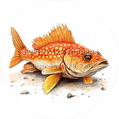 Wundervoller Fisch-Tortenaufleger1 - personalisierbar