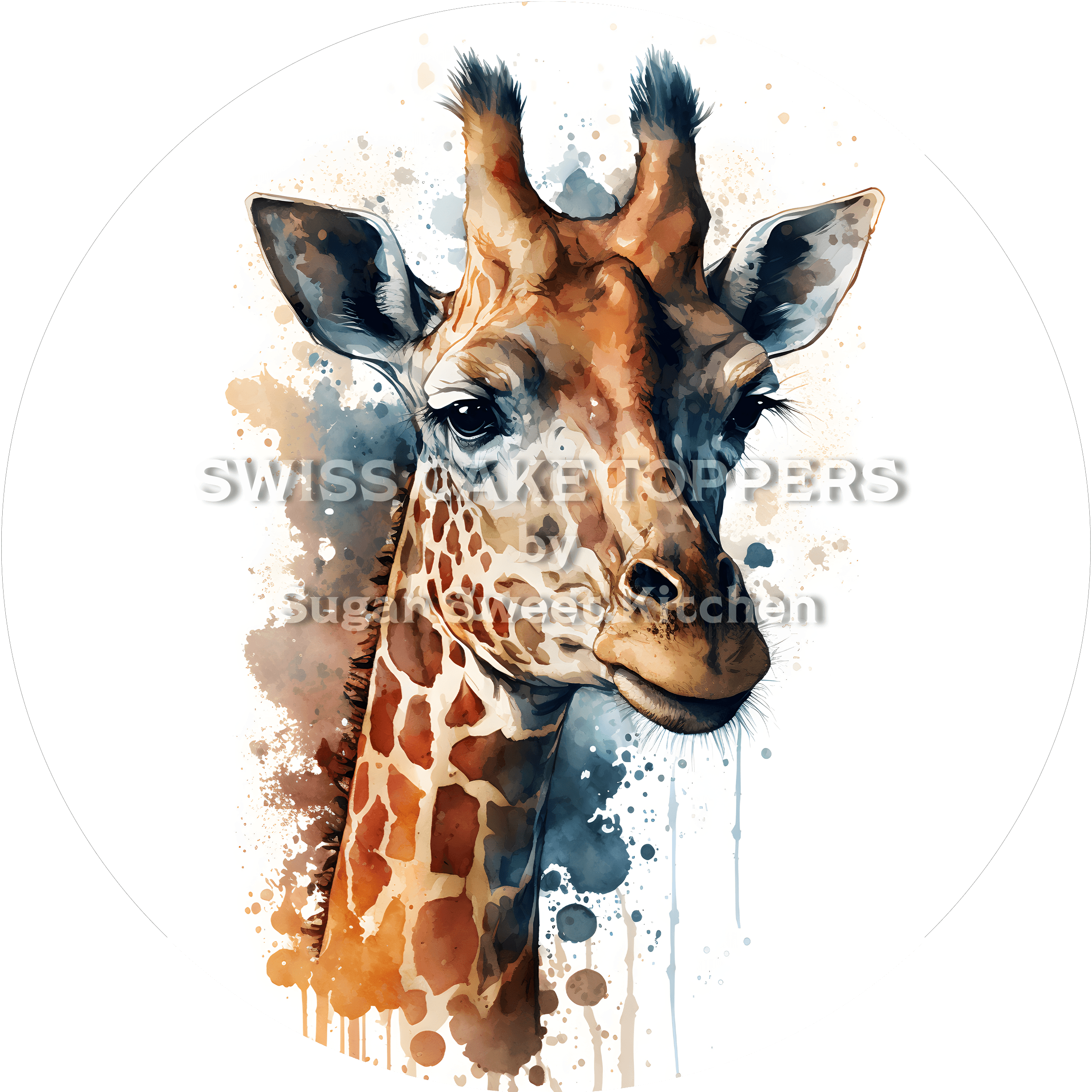 Wundervoller Giraffen-Tortenaufleger3 - personalisierbar - Fondant- Torten- & Cupcakeaufleger Sugar Sweet Kitchen