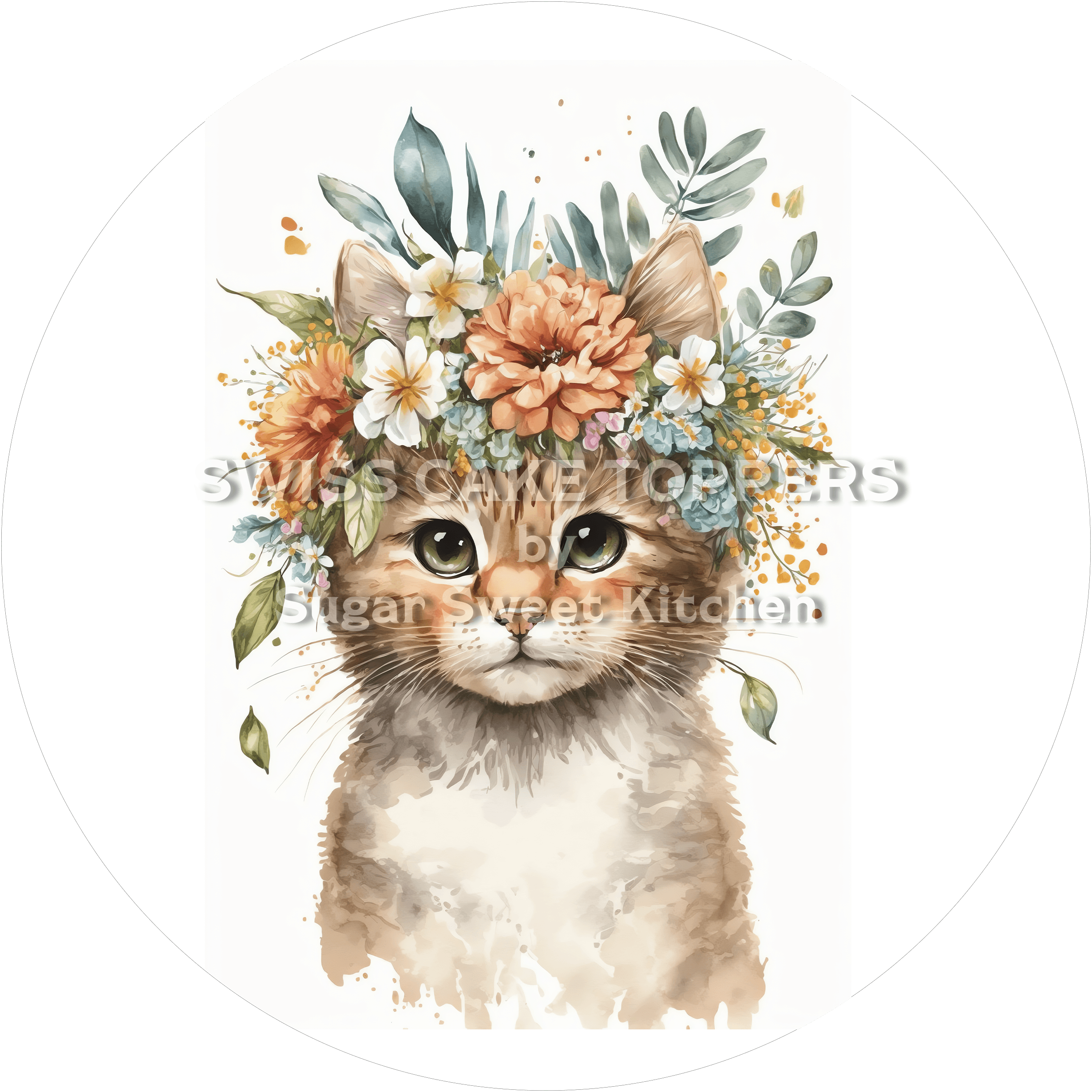 Wundervoller Katzen-Tortenaufleger16 - personalisierbar - Fondant- Torten- & Cupcakeaufleger Sugar Sweet Kitchen