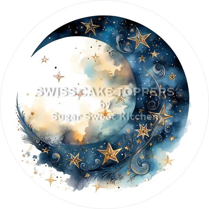Wundervoller Mond-Tortenaufleger31 - personalisierbar - Fondant- Torten- & Cupcakeaufleger Sugar Sweet Kitchen