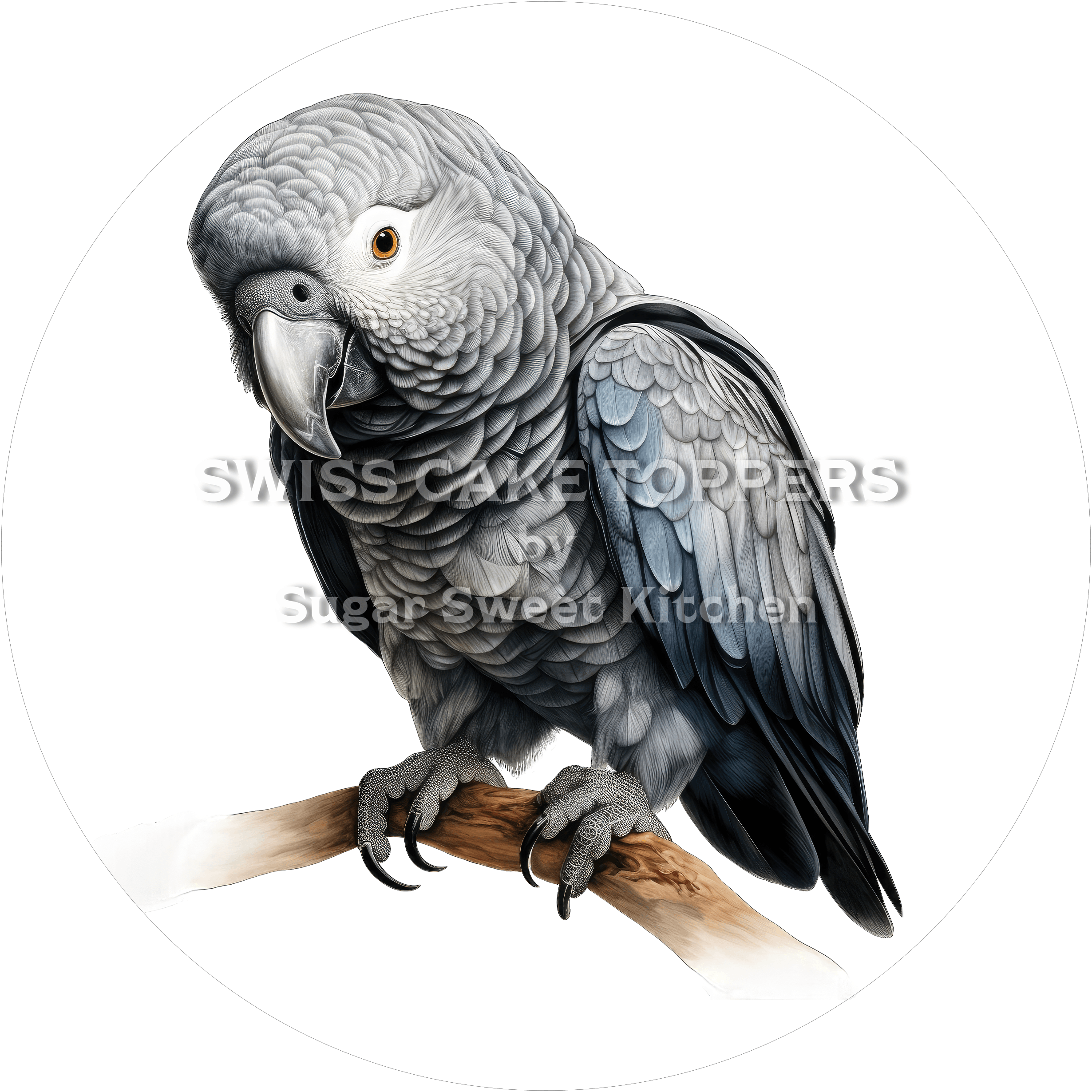 Wundervoller Papagei-Tortenaufleger17 - personalisierbar - Fondant- Torten- & Cupcakeaufleger Sugar Sweet Kitchen