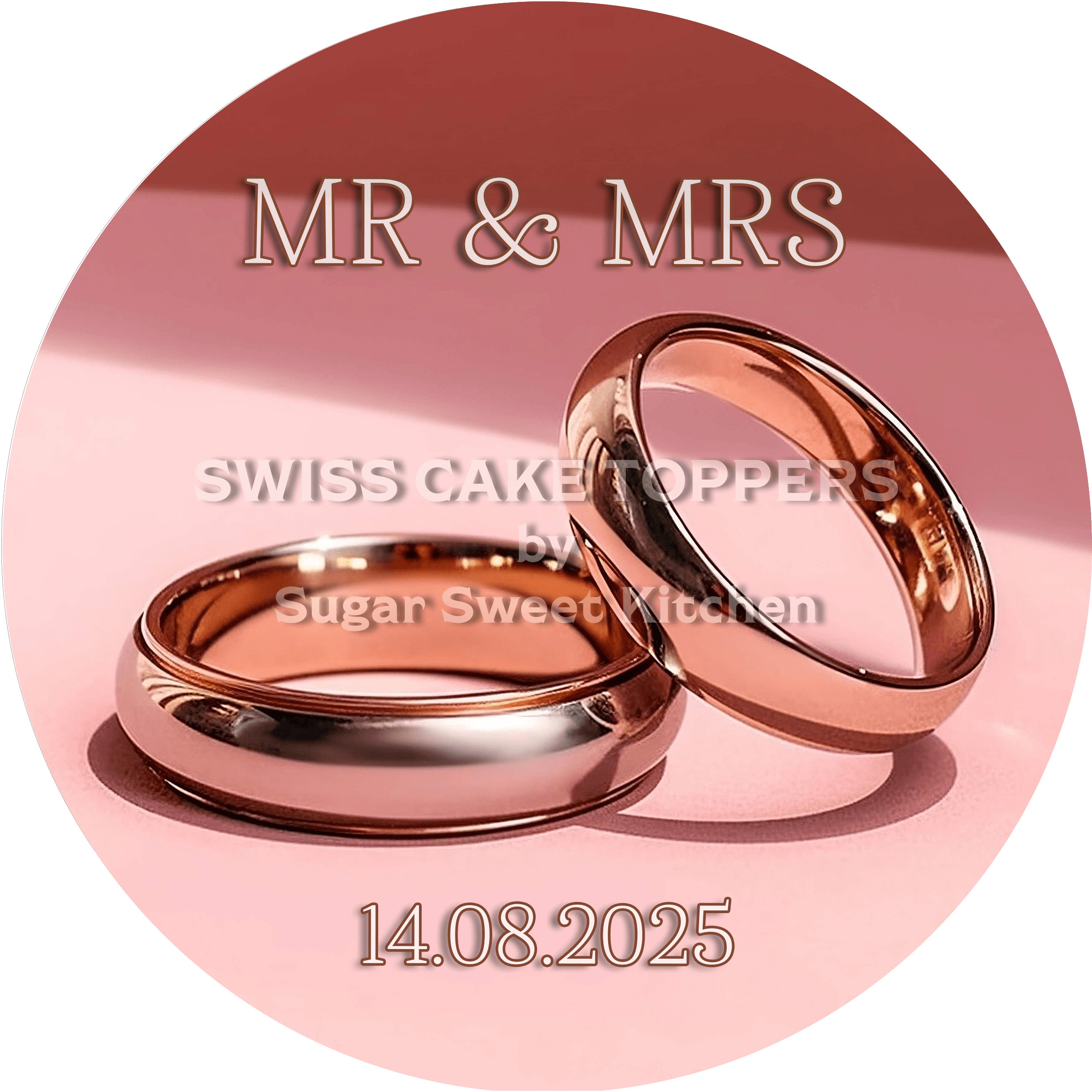 Wundervoller personalisierter Hochzeits-Tortenaufleger Mr & Mrs - Fondant- Torten- Cupcakeaufleger Sugar Sweet Kitchen