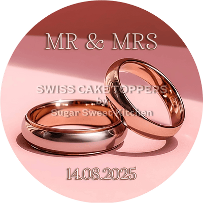 Wundervoller personalisierter Hochzeits-Tortenaufleger Mr & Mrs