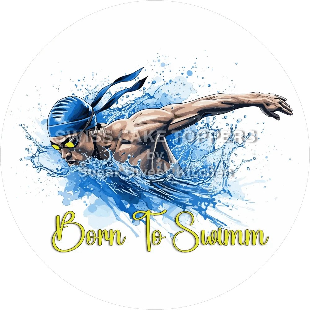 Wundervoller Schwimmer-Tortenaufleger5 - personalisierbar - Fondant- Torten- & Cupcakeaufleger Sugar Sweet Kitchen