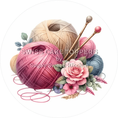 Wundervoller Tortenaufleger Stricken2 - personalisierbar